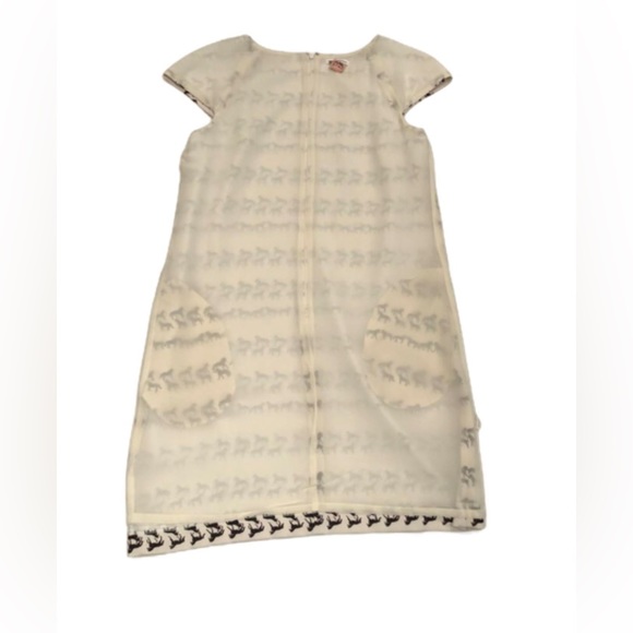 Club Monaco Jami Horse Print Black and Cream Dress with pockets Size 8 - Picture 13 of 14